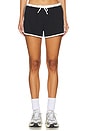 view 1 of 6 Scalloped Drawstring Short in Black & White