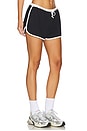 view 2 of 6 Scalloped Drawstring Short in Black & White