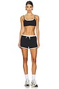 view 5 of 6 Scalloped Drawstring Short in Black & White