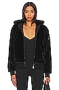 view 1 of 5 Faux Fur Bomber Jacket in Jet Black