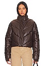 view 2 of 5 Faux Leather Puffer Jacket in Java