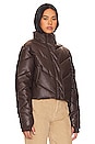view 3 of 5 Faux Leather Puffer Jacket in Java