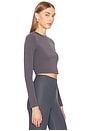 view 2 of 5 Jersey Cropped Long Sleeve Top in Iron