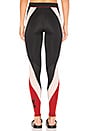 view 3 of 4 Legging con bloques de color in Chilli Red & Black