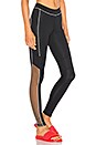view 2 of 4 Sheer Flocked Active Logo Legging in Black