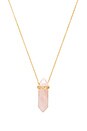view 1 of 2 Opalite Pendant Necklace in Gold & Rose Quartz