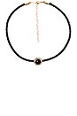 view 2 of 2 Round Gemstone Braided Choker in Black