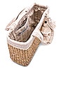 view 4 of 5 PANIER SABAI MINI SQUARE WITH LEATHER HANDLE in Sand & Cream Tassels