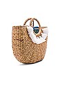 view 3 of 4 Small 7 Tassel Basket in White