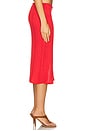 view 2 of 6 Side Slit Midi Skirt in Red