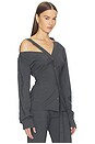 view 2 of 5 Asymmetric Long Sleeve Top in Grey