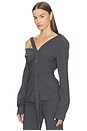 view 3 of 5 Asymmetric Long Sleeve Top in Grey