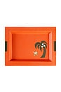 view 1 of 3 Playa Leather Rectangle Tray in Orange