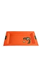 view 2 of 3 Playa Leather Rectangle Tray in Orange