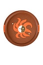 view 1 of 3 Playa Leather Circle Tray in Brown & Orange
