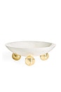 view 1 of 2 BOL FONTANA BOWL in White & Brass