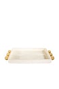 view 1 of 4 BANDEJA FONTANA TRAY in White & Brass