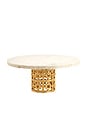 view 1 of 2 Nixon Cake Stand in Marble & Brass