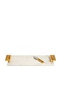 view 1 of 3 Nixon Cheese Board And Knife Set in Marble & Brass