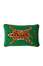 view 1 of 1 Tiger Needlepoint Pillow in Green