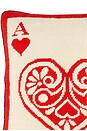 view 2 of 2 Dealer's Choice Ace Of Hearts Needlepoint Pillow in Red & White