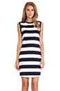 view 1 of 5 JAGGER Explorer Midi Dress in Navy & White Stripe