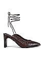 view 1 of 5 Laced Croc Heel in Chocolate