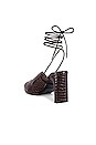 view 3 of 5 Laced Croc Heel in Chocolate