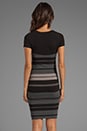 view 4 of 6 Multi Layer Stripe Dress - Charcoal/Black in Charcoal & Black