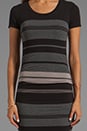 view 5 of 6 Multi Layer Stripe Dress - Charcoal/Black in Charcoal & Black