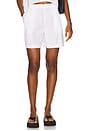 view 1 of 6 Lightweight Linen Elastic Short in White