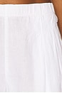 view 6 of 6 Lightweight Linen Elastic Short in White