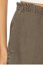 view 6 of 6 Paper Bag Waist Linen Short in Army Green
