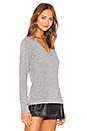 view 3 of 5 V Neck Cashmere Sweater in Heather Grey