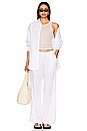 view 4 of 4 Wide Leg Relaxed Linen Pant in White