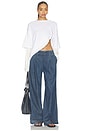 view 5 of 6 Denim Pleated Pant in Medium Wash