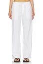 view 1 of 6 PANTALON EN COTON ET LIN STRETCH in White