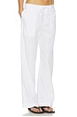 view 2 of 6 PANTALON EN COTON ET LIN STRETCH in White