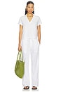 view 5 of 6 PANTALON EN COTON ET LIN STRETCH in White