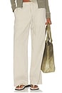 view 1 of 6 PANTALON EN COTON ET LIN STRETCH in Stone