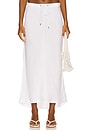 view 1 of 6 Bias Cut Linen Drawsting Skirt in White