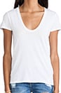 view 4 of 4 Classic Relaxed Casual Scoop Tee in White