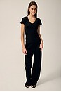 view 2 of 7 Casual V Neck Tee with Reverse Binding in Black
