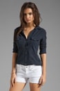 view 1 of 4 Soft Paneled Stripe Shirt in Navy/Deep in Navy & Deep