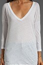 view 3 of 3 Relaxed Deep V Top in White
