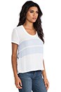 view 2 of 4 Relaxed Stripe Tee in White & Open Sky