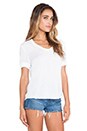 view 2 of 4 V Neck Chiffon Tee in White