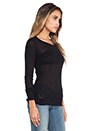 view 2 of 4 Extra Long Skinny L/S Crew in Black