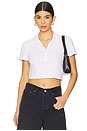 view 1 of 4 Short Sleeve Cropped Henley Tee in White