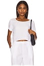view 1 of 4 Linen Cropped Tee in White